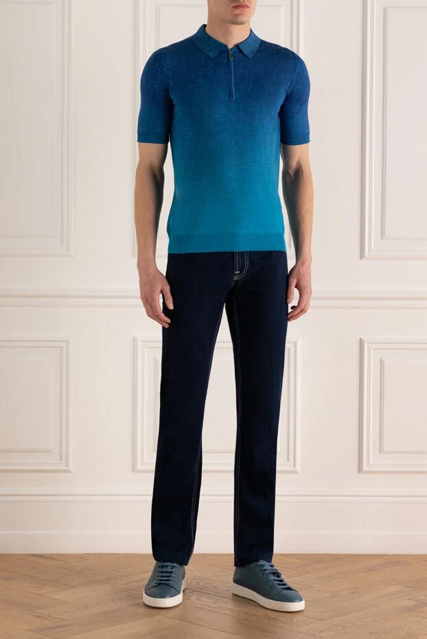 Stefano Ricci джинсы из хлопка синие мужские 140414 - фото 2