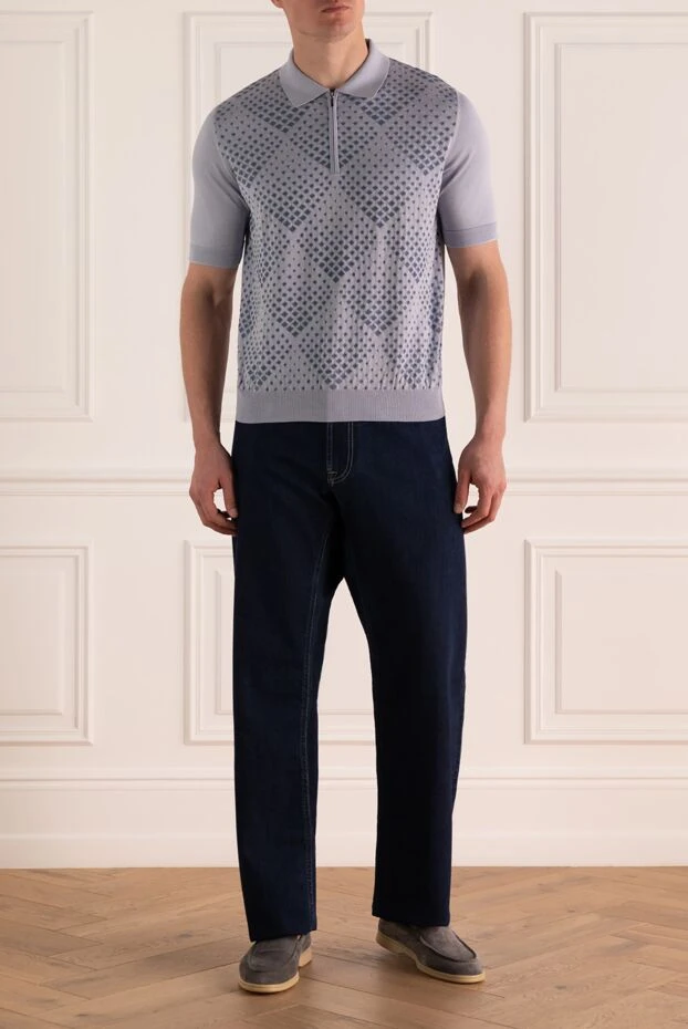 Stefano Ricci джинсы из хлопка синие мужские 140415 - фото 2