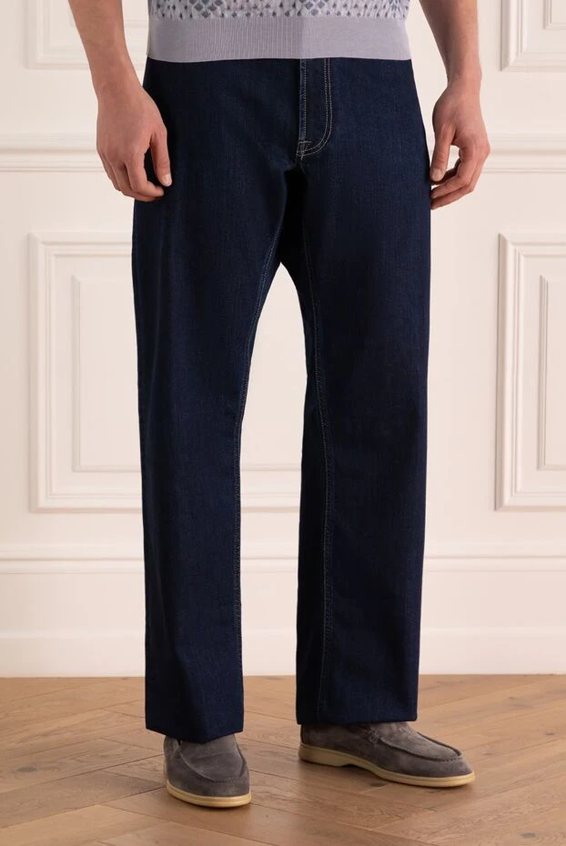 Stefano Ricci джинсы из хлопка синие мужские 140415 - фото 3