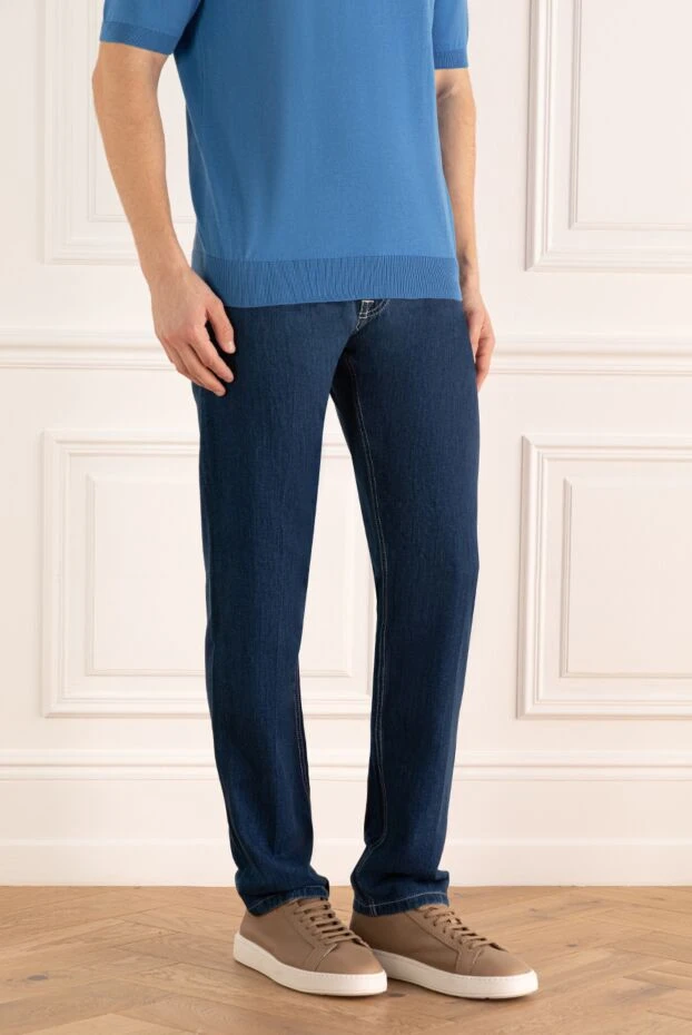 Stefano Ricci джинсы из хлопка синие мужские 140417 - фото 3