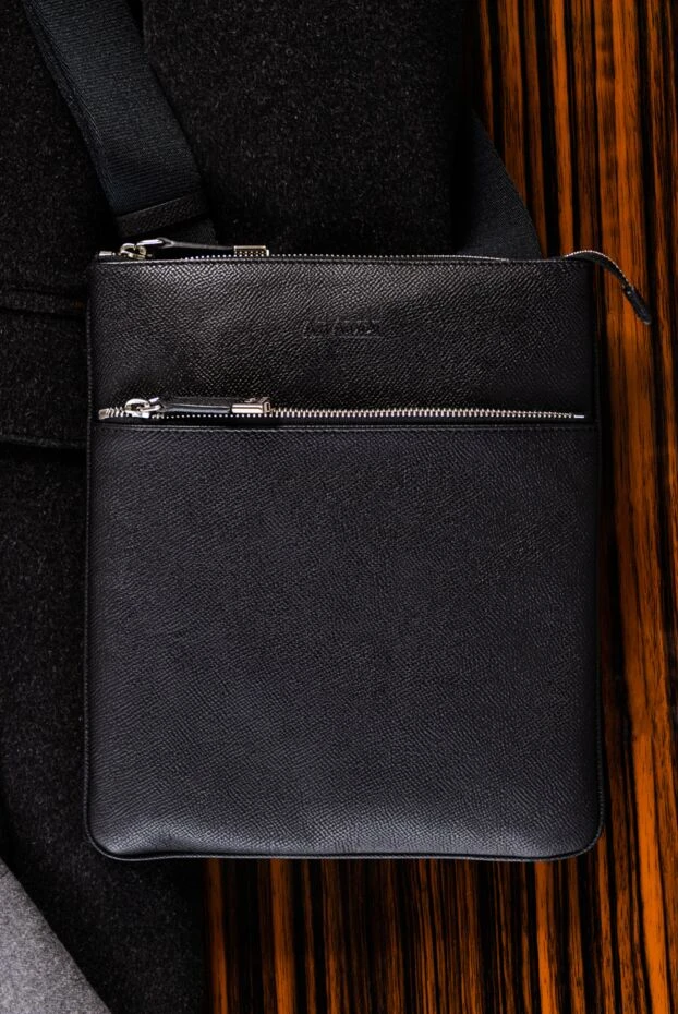 Araldi 1930 black saffiano leather shoulder bag with external zip pocket 140454 - photo 2