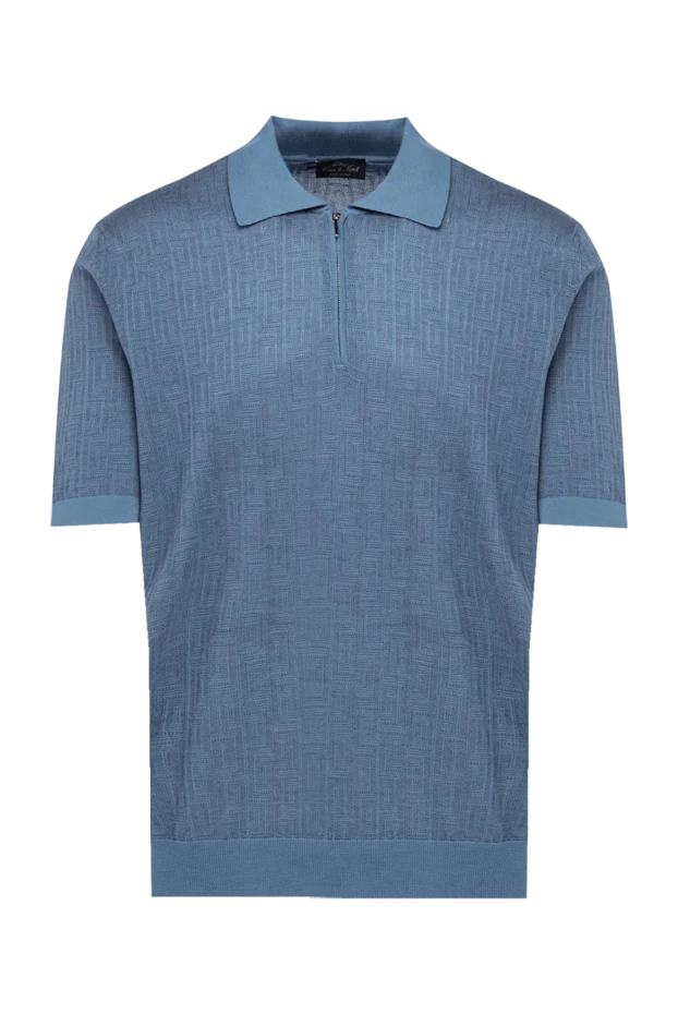 Cesare di Napoli blue silk polo for men 140474 - photo 1