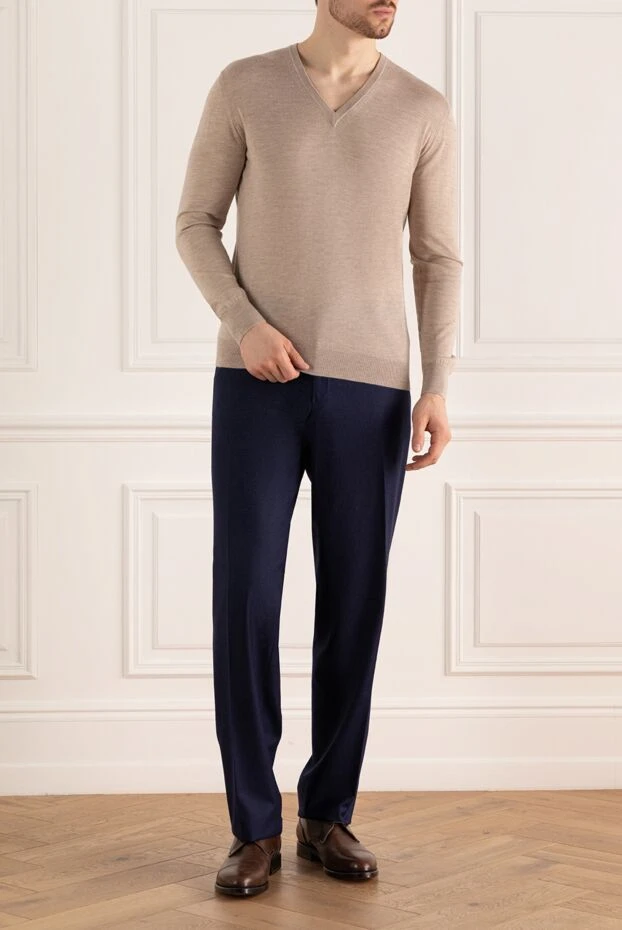 Lubiam blue wool pants for men 140543 - photo 2