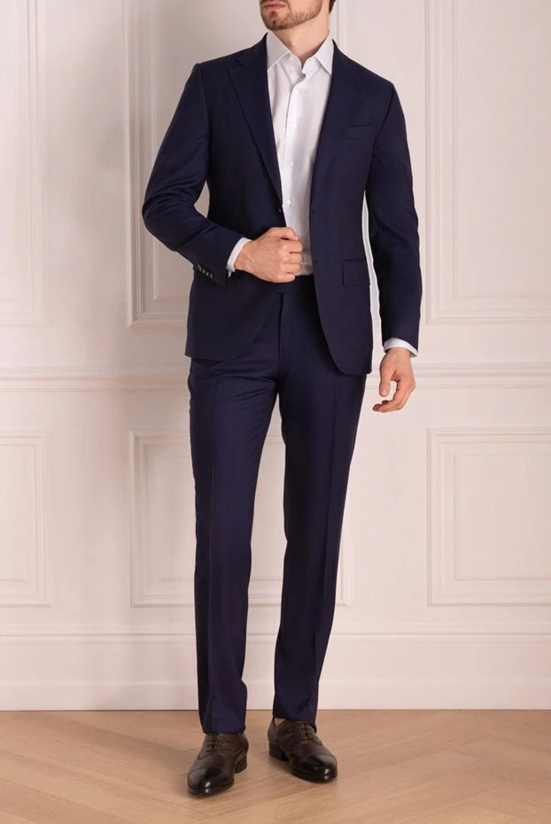 Lubiam man men's suit made of wool, blue buy with prices and photos 140545 - photo 2