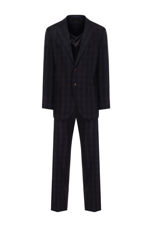 Lubiam man men's suit made of wool, silk and lycra, black 140551 - photo 1