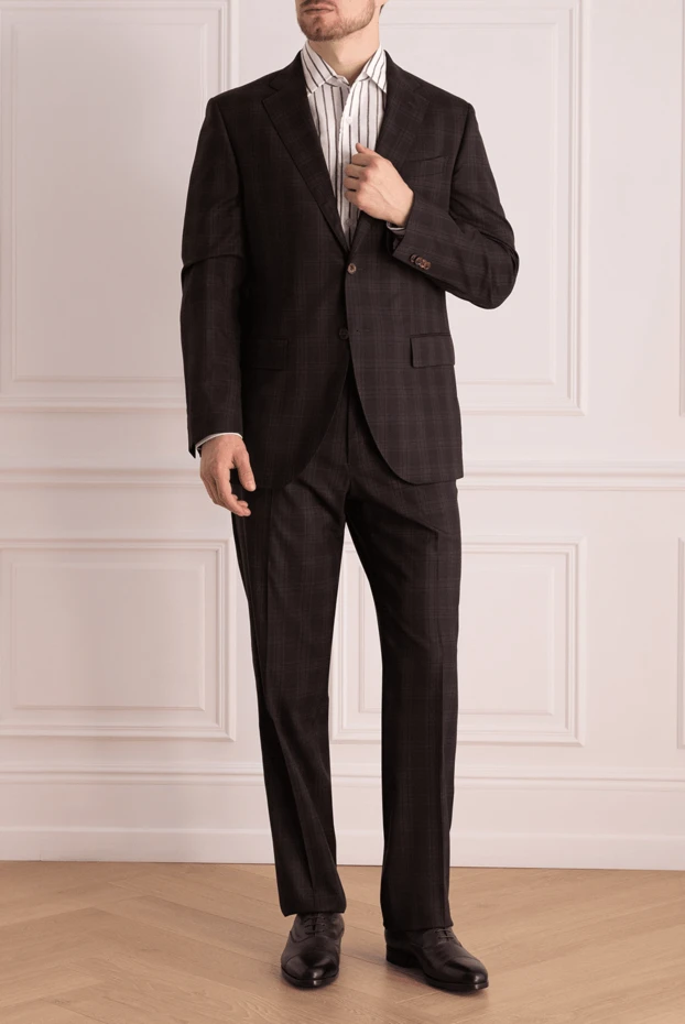 Lubiam мужские костюм мужской из шерсти, шёлка и лайкры черный купить с ценами и фото 140551 - фото 1