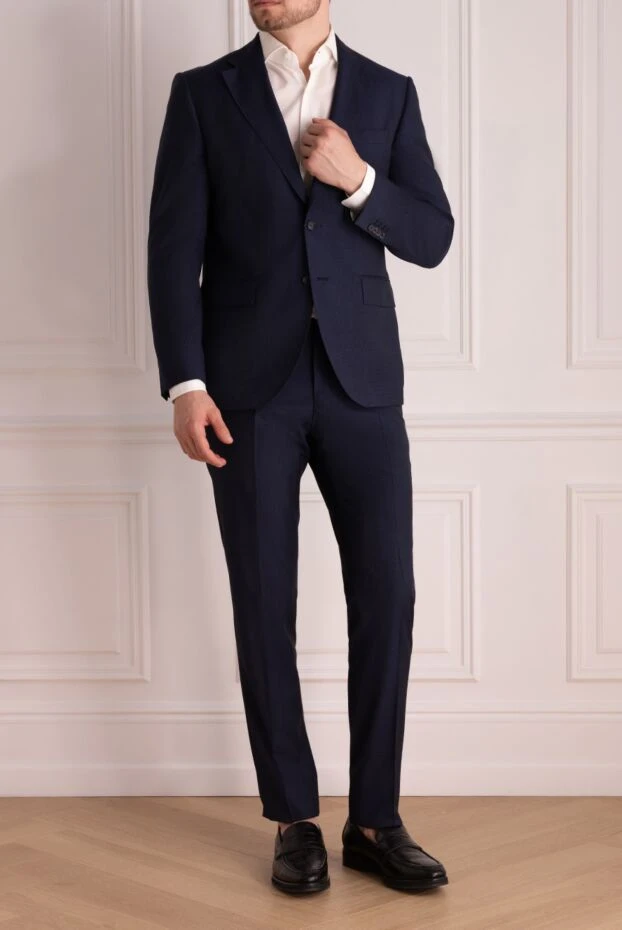 Lubiam man men's suit made of wool, blue buy with prices and photos 140556 - photo 2
