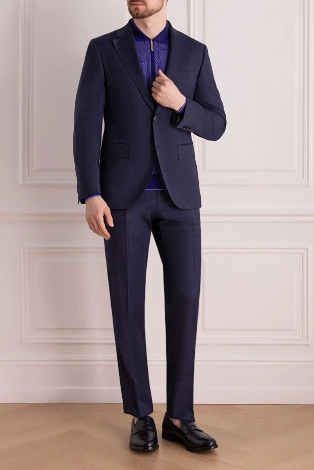 Lubiam man men's suit made of wool, blue buy with prices and photos 140564 - photo 2