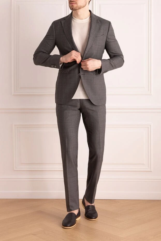 Lubiam man men's suit made of wool and silk, gray buy with prices and photos 140569 - photo 2