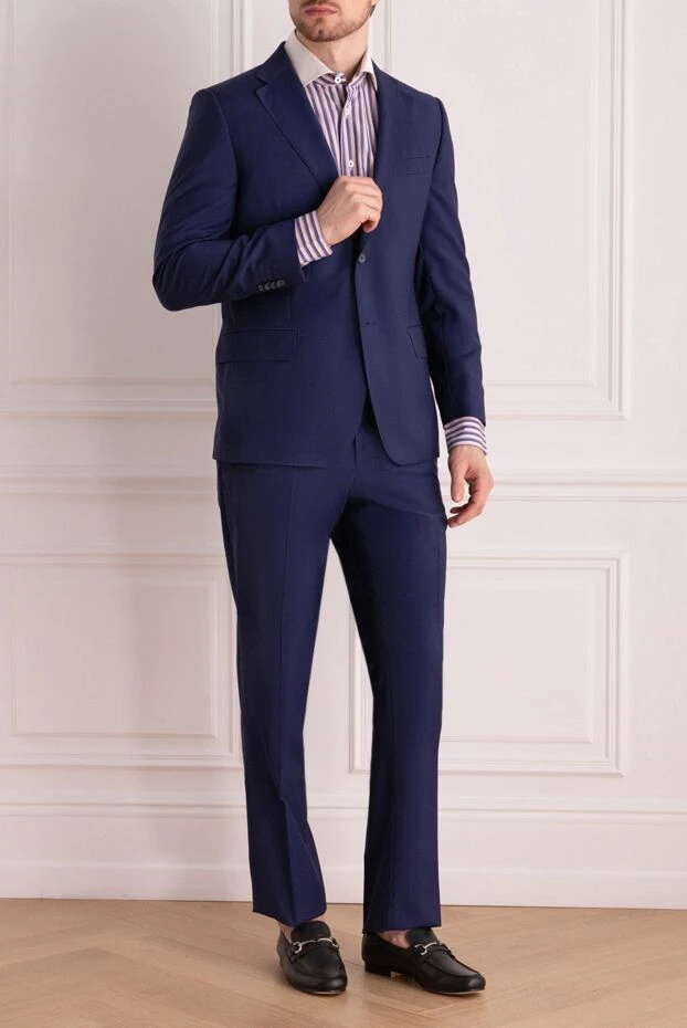 Lubiam мужские костюм мужской из шерсти синий купить с ценами и фото 140571 - фото 2