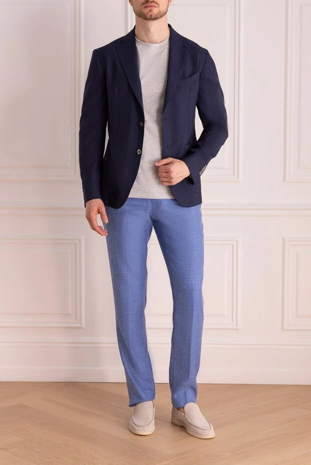 Lubiam мужские пиджак из шерсти синий мужской купить с ценами и фото 140578 - фото 2