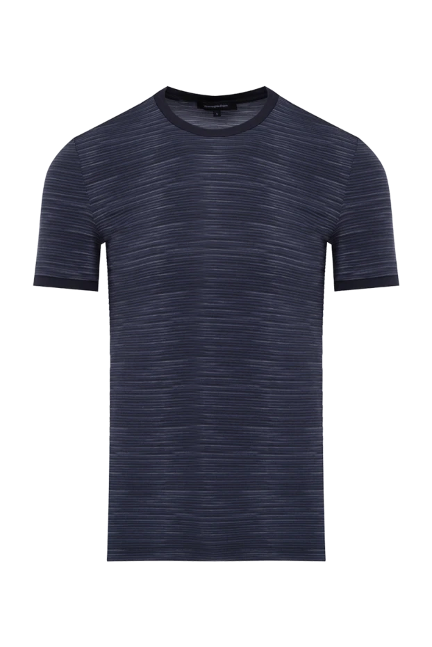 Ermenegildo Zegna мужские футболка из модала и эластана синяя мужская купить с ценами и фото 140612 - фото 1