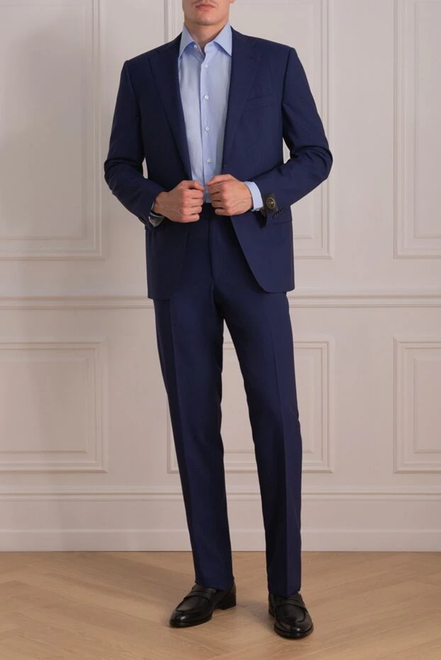 Corneliani мужские костюм мужской из шерсти синий купить с ценами и фото 140623 - фото 2