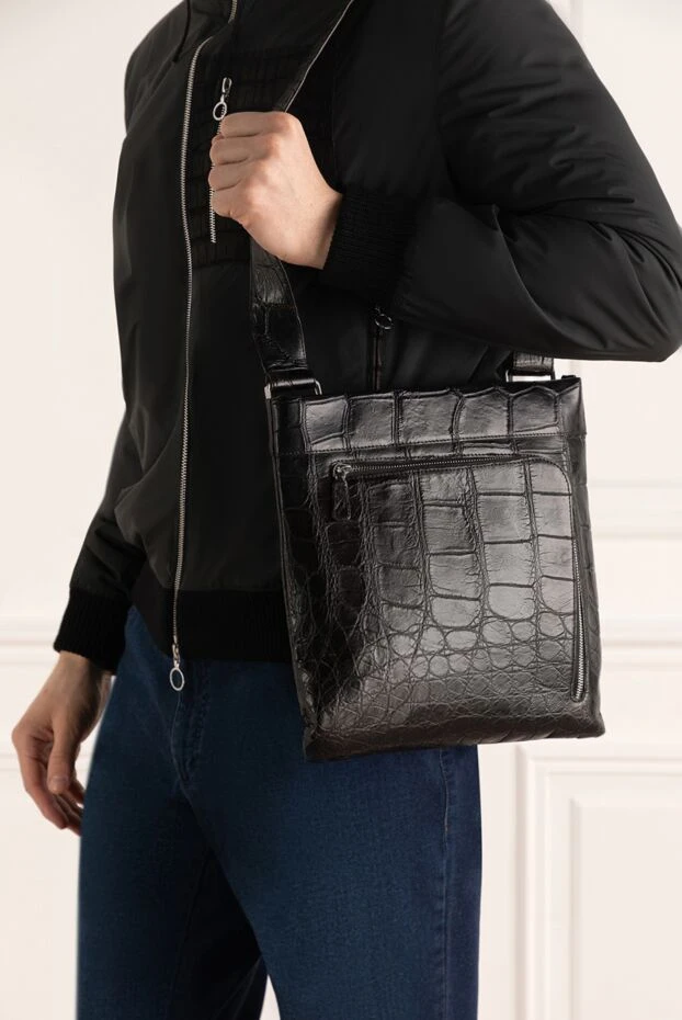 Tardini man black alligator shoulder bag for men buy with prices and photos 140695 - photo 2