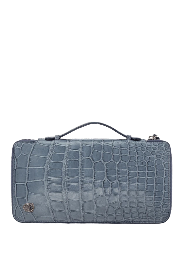 Tardini man men's blue alligator leather clutch 140698 - photo 1