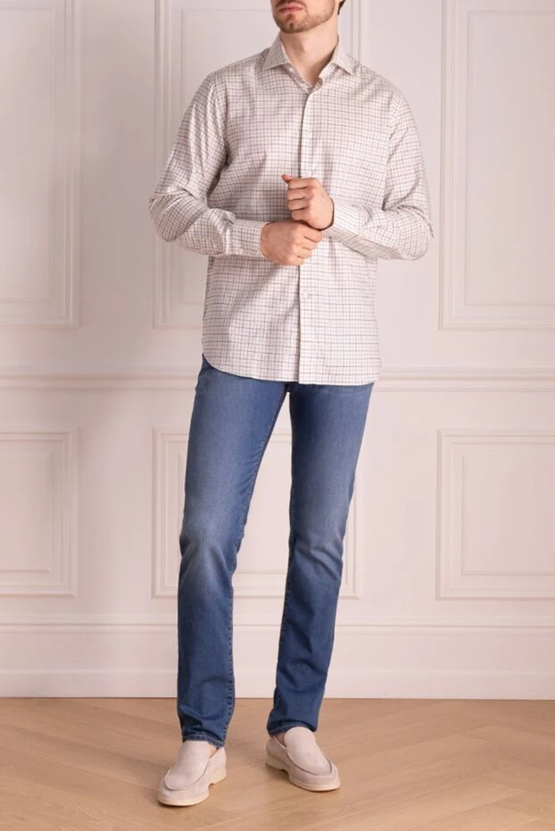Alessandro Gherardi мужские сорочка из хлопка белая мужская купить с ценами и фото 140752 - фото 2