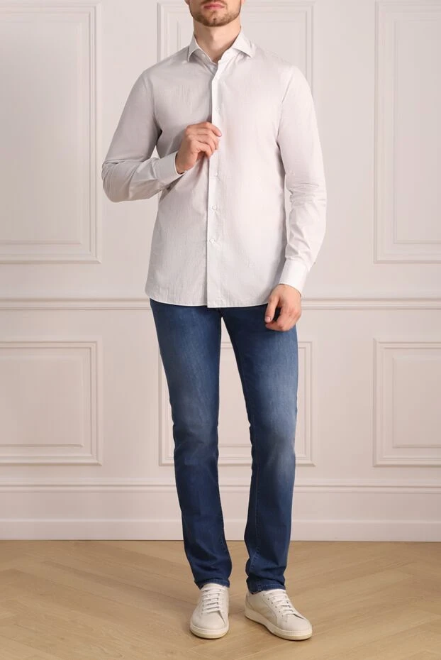 Alessandro Gherardi мужские сорочка из хлопка белая мужская купить с ценами и фото 140769 - фото 2