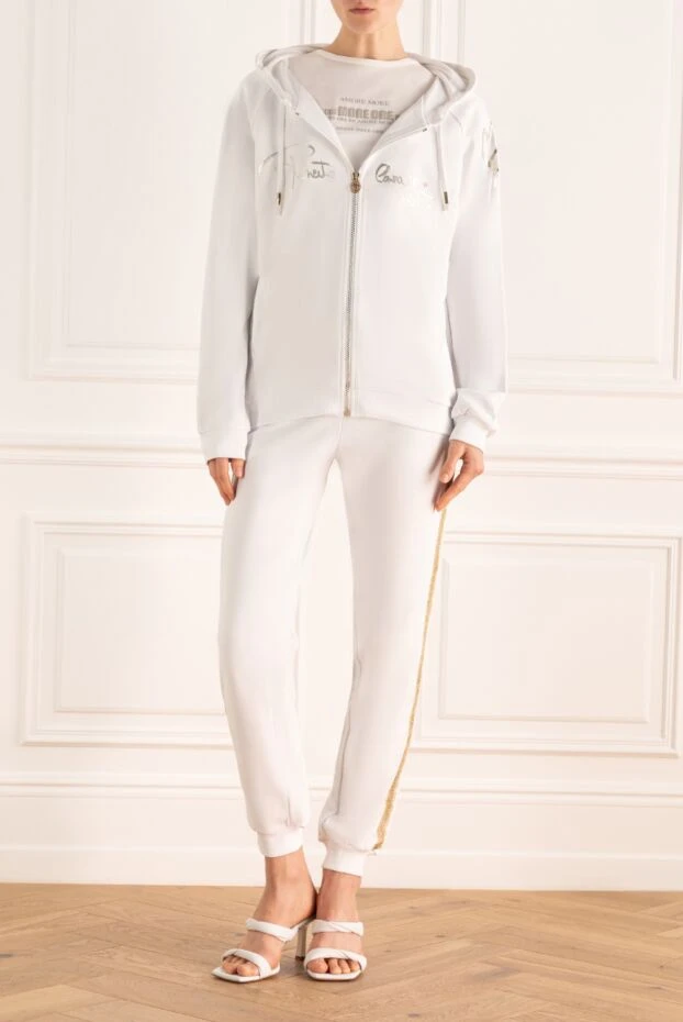 Roberto Cavalli жіночі костюм прогулянковий з бавовни та еластану білий жіночий купити фото з цінами 140776 - фото 2