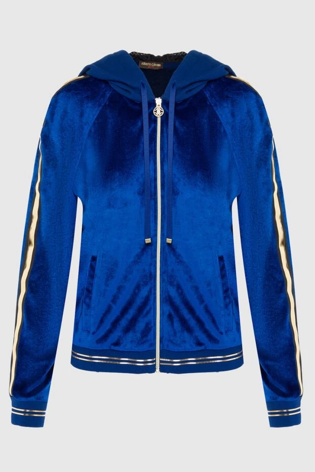 Roberto Cavalli woman viscose and polyester hoodie blue for women buy with prices and photos 140783 - photo 1