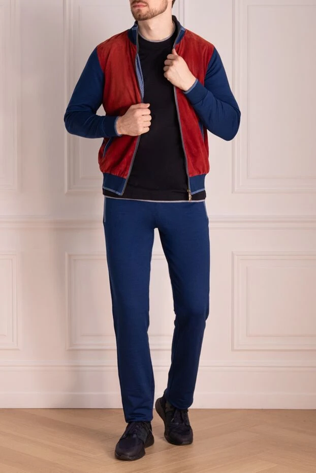 Mauro Conte мужские костюм спортивный мужской из хлопка, шёлка и замши синий купить с ценами и фото 140787 - фото 2