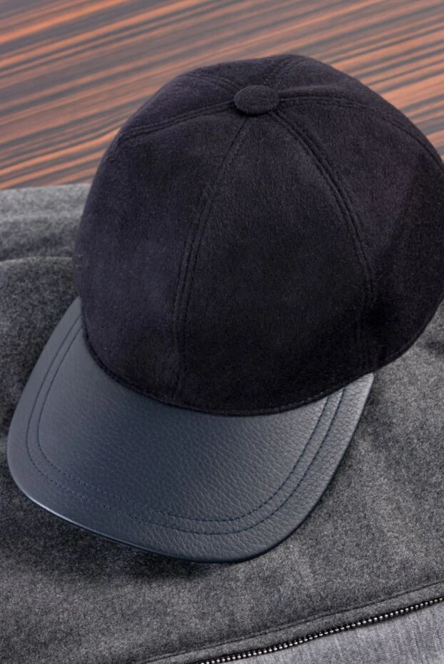 Кепка из шерсти и кашемира черная мужская - фото 2