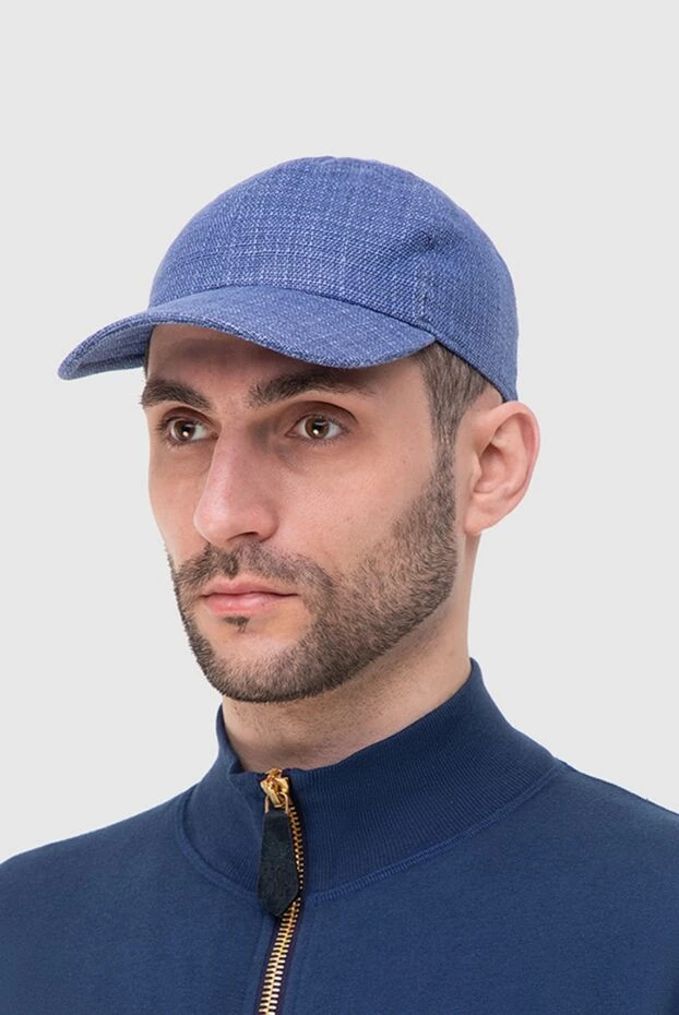 Portaluri мужские кепка из шерсти, льна и шёлка голубая мужская купить с ценами и фото 140799 - фото 2