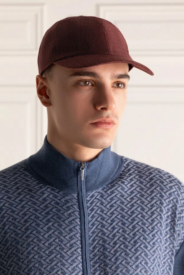 Portaluri man cap made of wool, linen and silk burgundy for men buy with prices and photos 140800 - photo 2