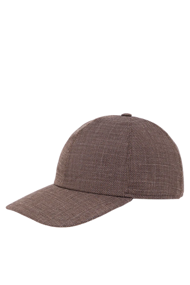 Portaluri brown men's wool, linen and silk cap 140801 - photo 3