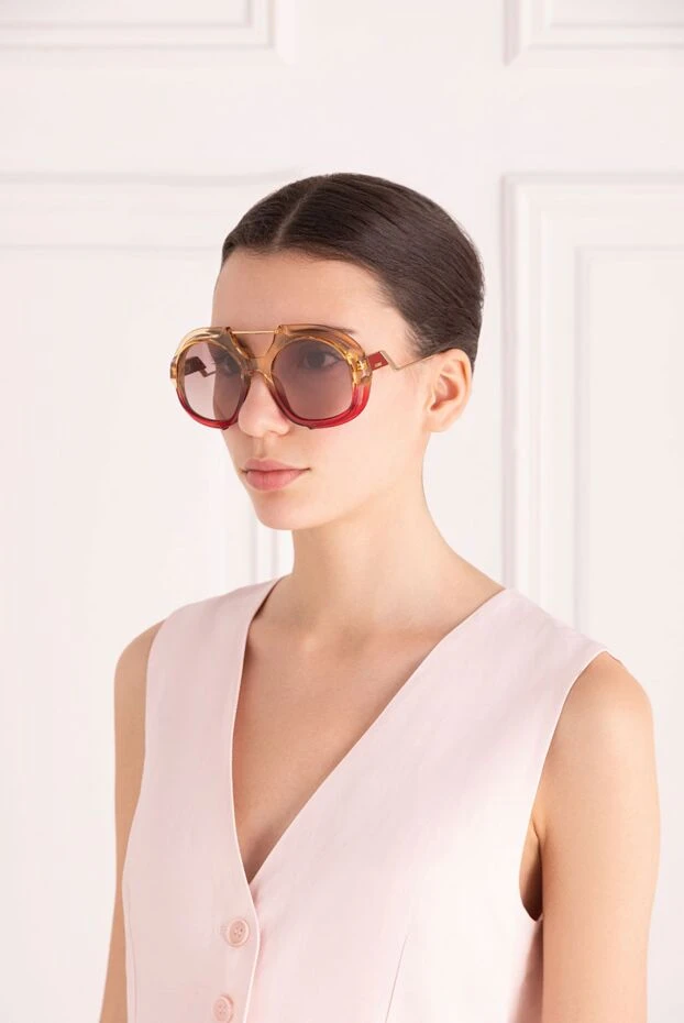 Fendi женские очки из пластика и металла розовые женские купить с ценами и фото 140846 - фото 2