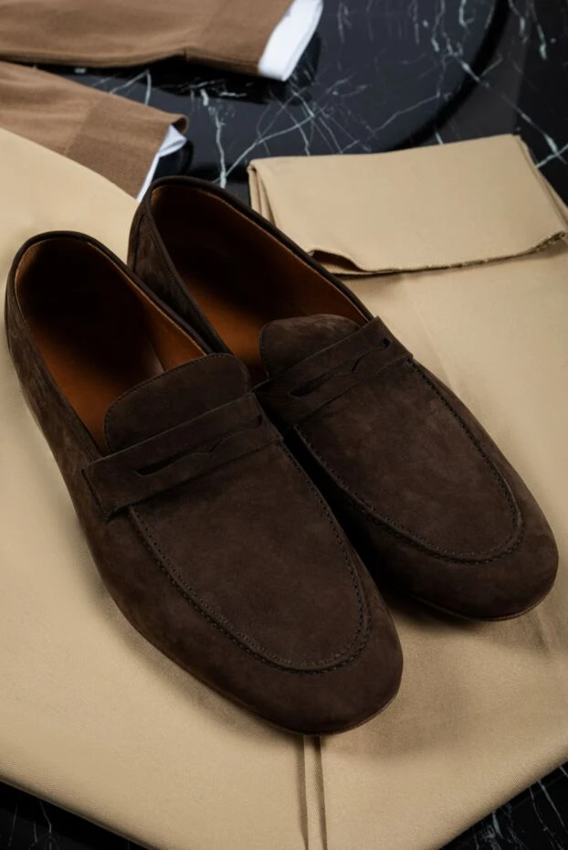 Loro Piana mens classic suede penny loafers dark brown 140939 - photo 2