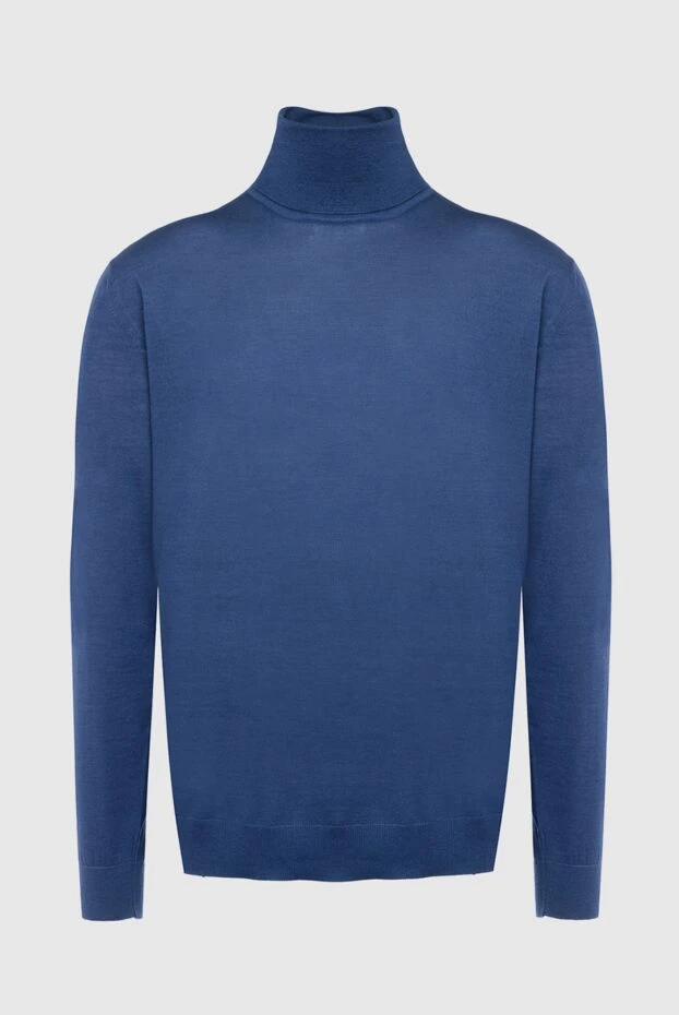 Cesare di Napoli man men's golf in wool, silk and cashmere blue buy with prices and photos 141023 - photo 1