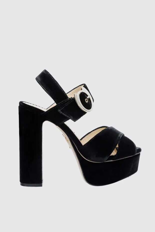 Charlotte Olympia woman black leather and viscose sandals for women 141063 - photo 1