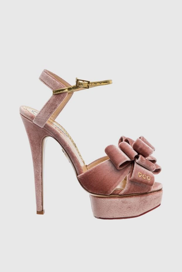 Charlotte Olympia woman pink leather and viscose sandals for women buy with prices and photos 141067 - photo 1