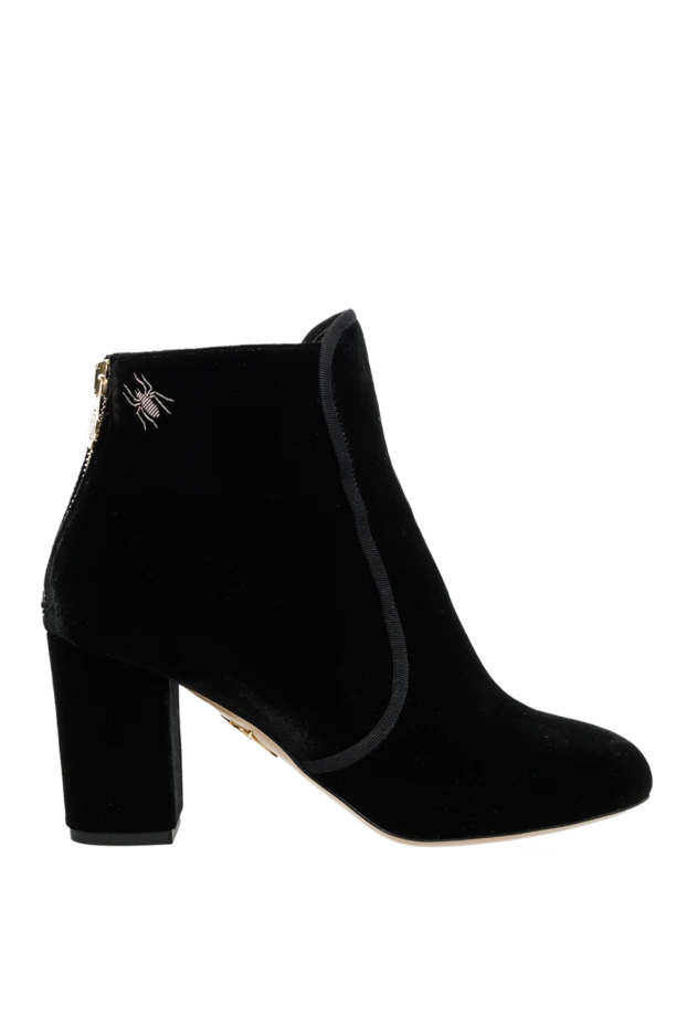 Charlotte Olympia woman black leather and viscose ankle boots for women buy with prices and photos 141069 - photo 1
