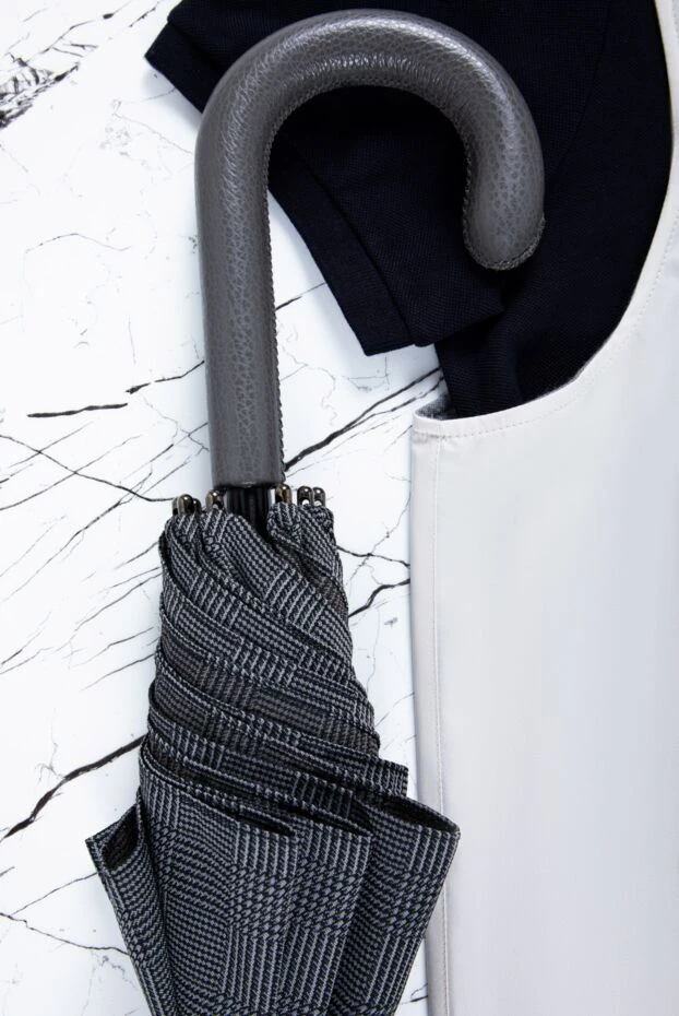 Pasotti парасолька чорна картата з декорованою ручкою 141111 - фото 2