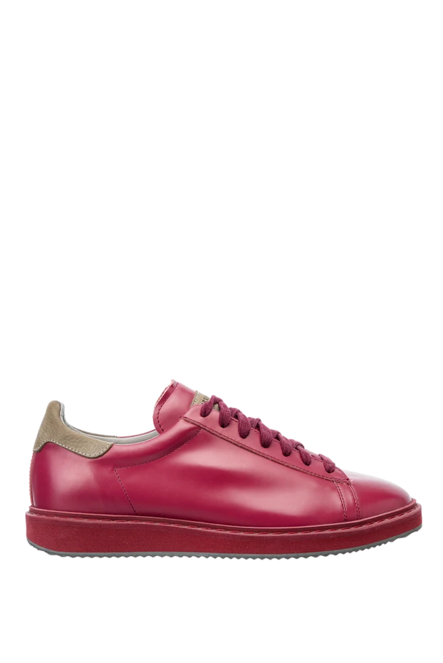 Red leather sneakers for men - photo 1