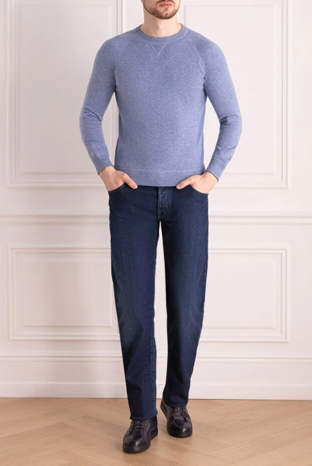 Brunello Cucinelli man wool, cashmere and polyamide jumper blue for men 141169 - photo 2