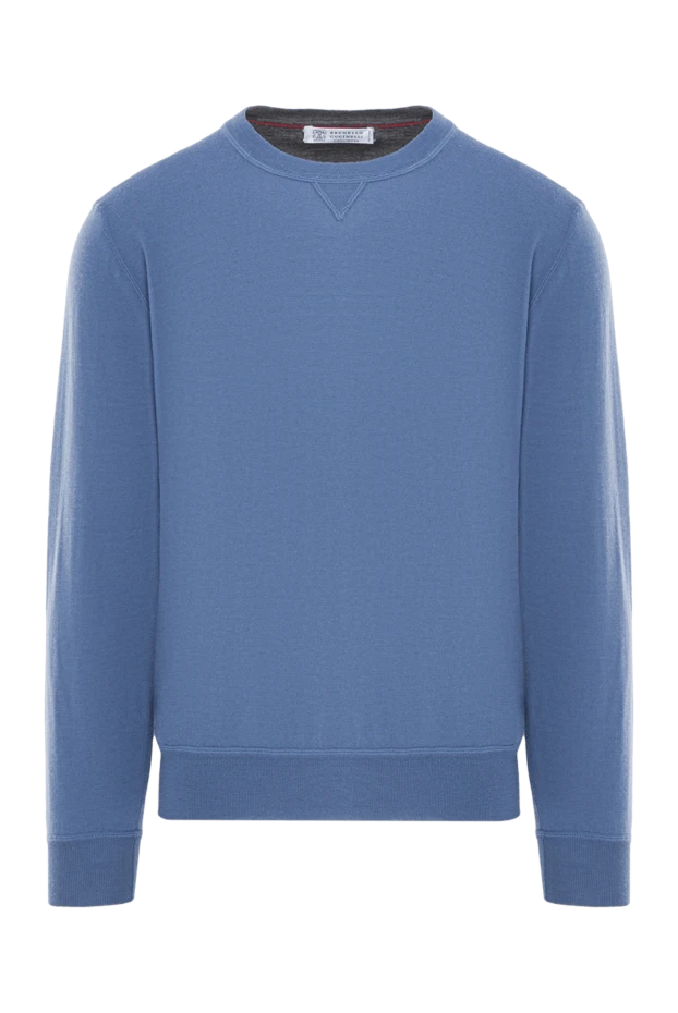 Cotton jumper with a crew neck and neat trim - photo 1