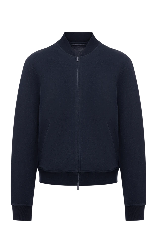 Sports sweatshirt made of cotton and elastane blue for men - photo 1