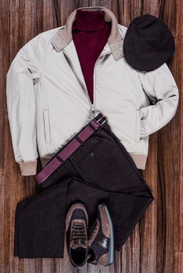 Гольф темно-бордовый базовый шерстяной мужской - фото 2