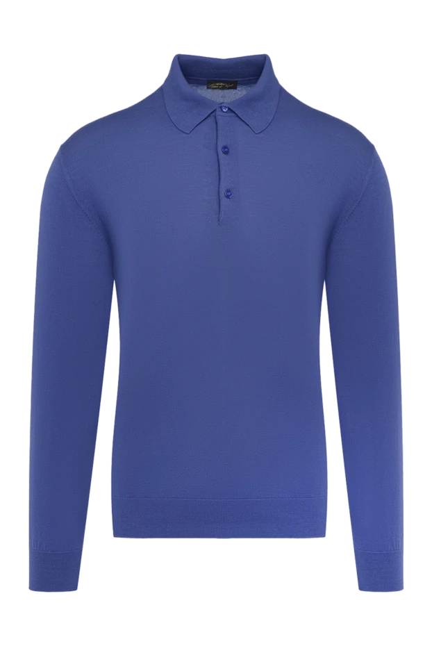 Cesare di Napoli polo with long sleeves made of wool blue for men 141380 - photo 1