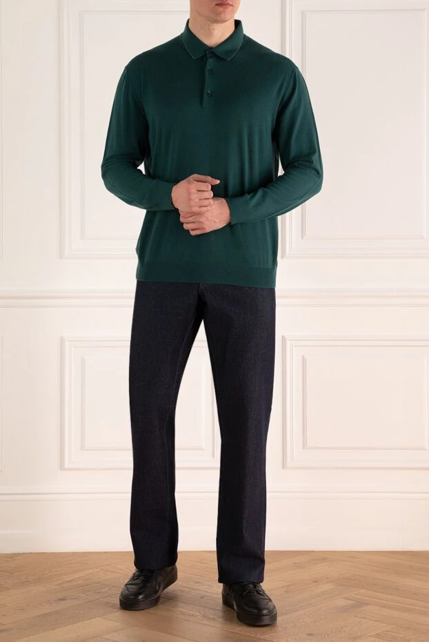 Cesare di Napoli man wool long sleeve polo green for men buy with prices and photos 141387 - photo 2