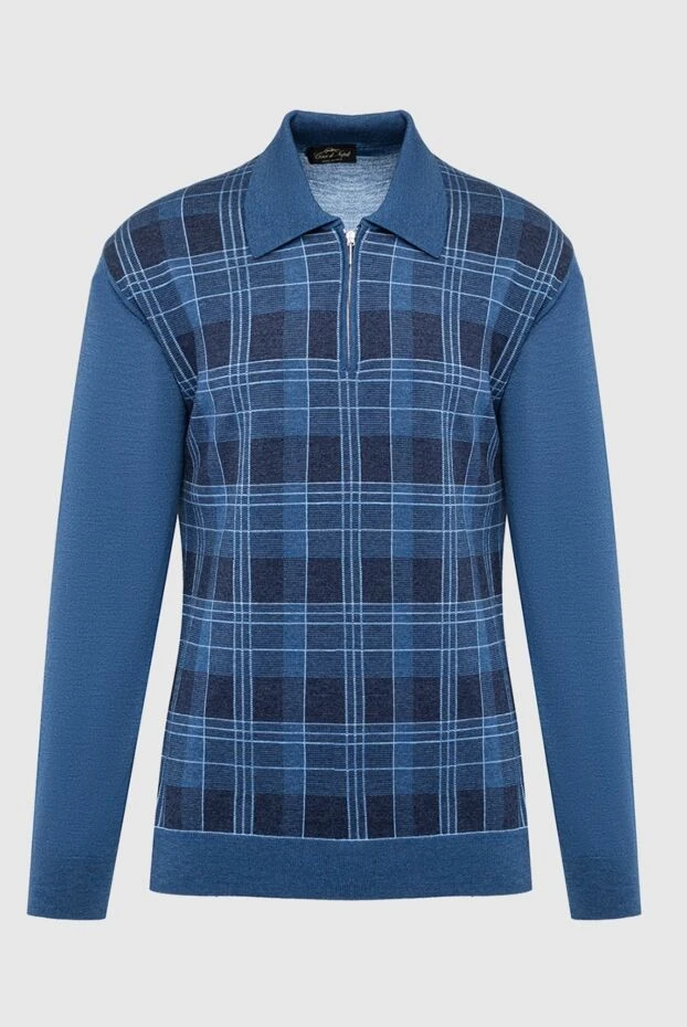 Cesare di Napoli man wool long sleeve polo blue for men buy with prices and photos 141398 - photo 1