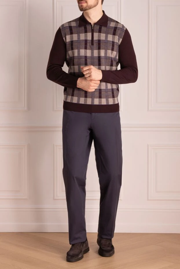 Cesare di Napoli man wool long sleeve polo brown for men buy with prices and photos 141399 - photo 2