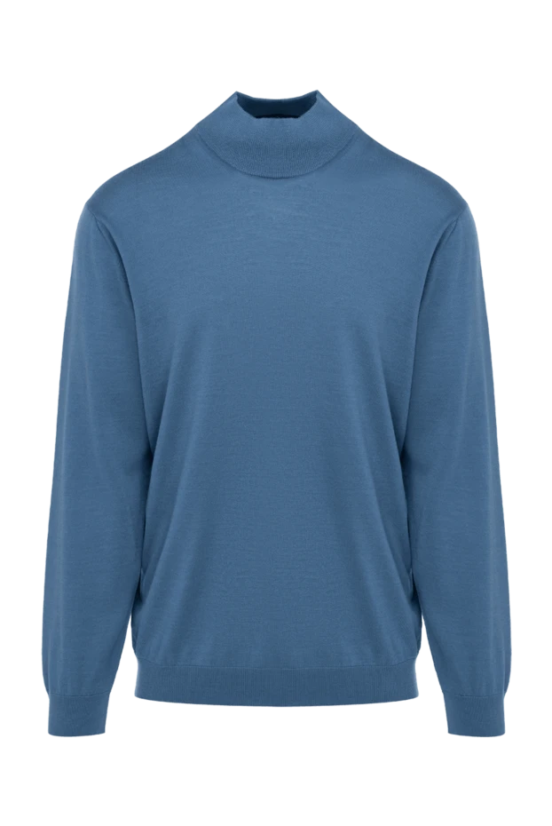 Cesare di Napoli man jumper with turtleneck in wool, silk and cashmere blue for men buy with prices and photos 141424 - photo 1