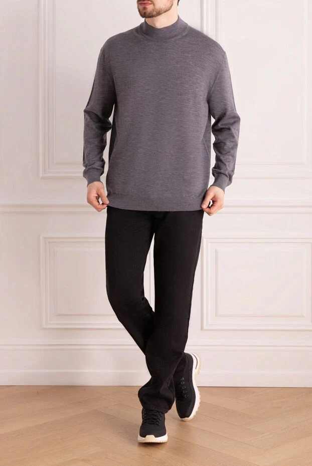 Cesare di Napoli man jumper with high neck, wool, gray for men buy with prices and photos 141425 - photo 2