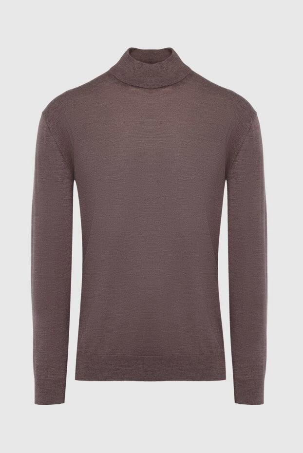 Cesare di Napoli high-collar stand-up jumper made of brown wool for men 141429 - photo 1