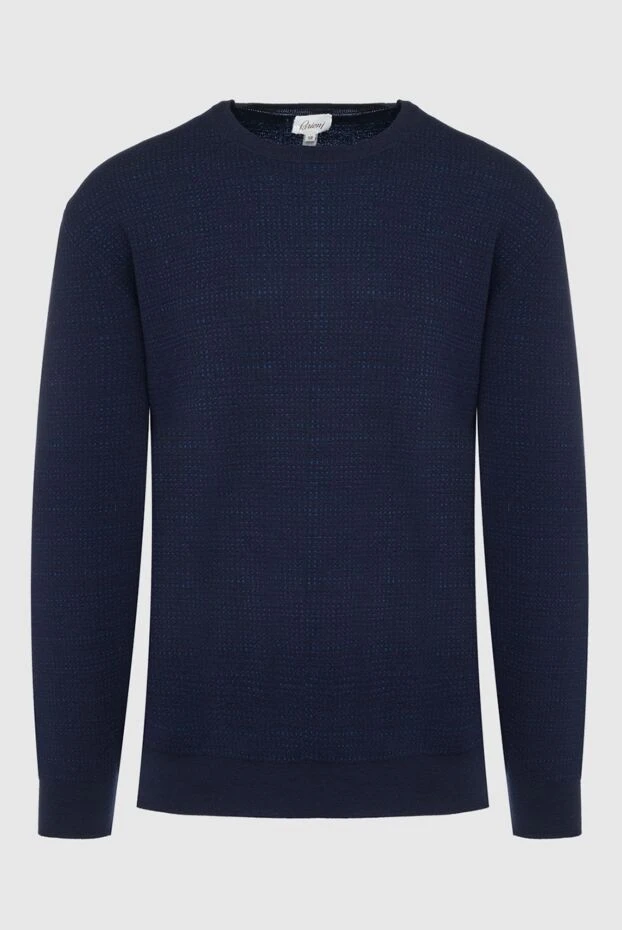 Brioni man wool and silk jumper blue for men 141559 - photo 1