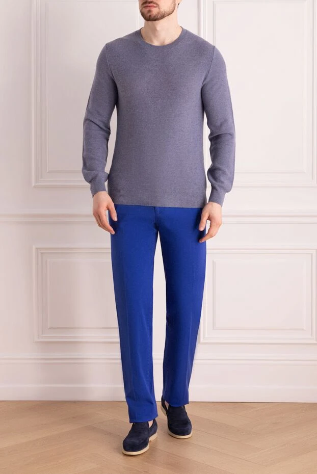 Brioni man blue cashmere jumper for men buy with prices and photos 141561 - photo 2