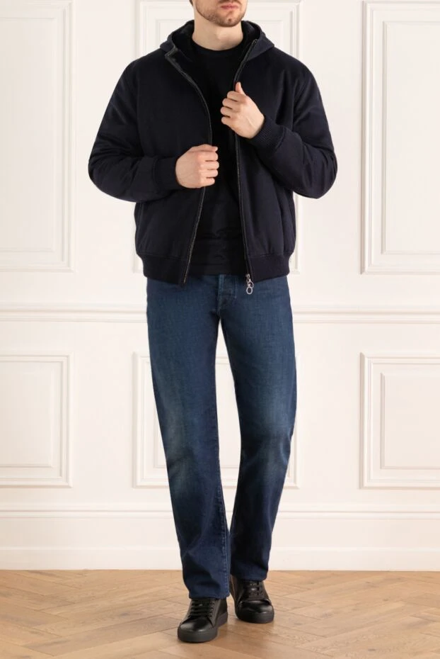 Seraphin man blue cashmere fur jacket for men 141671 - photo 2